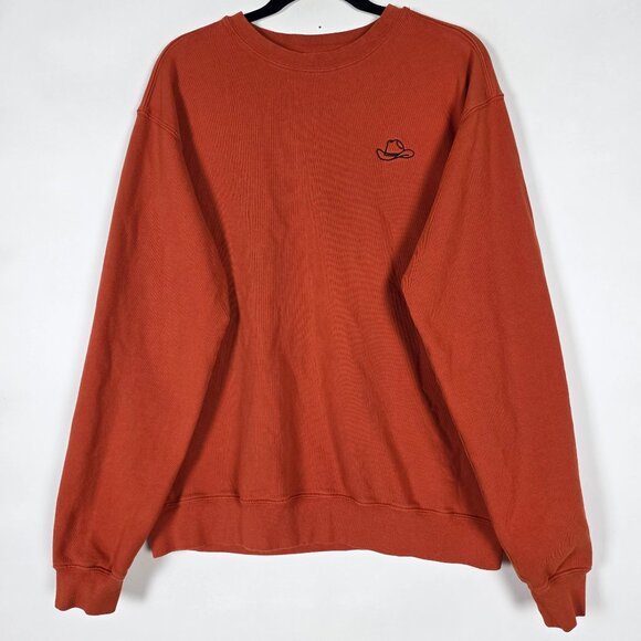 Mugsy Other - Mugsy Cowboy Hat Burnt Orange 100% Cotton Mens Large Long Sleeve Sweatshirt